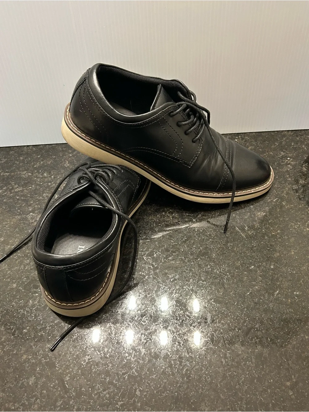 Men’s Black Oxford Casual Dress Shoes Smart Casual Lace Up
